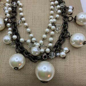 Plunder Design Vintage Style Faux Pearl Bubbles Multi Strands Necklace